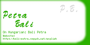 petra bali business card